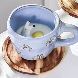 PEKJI Handmade 3D Animal Ceramic Mug - Blue